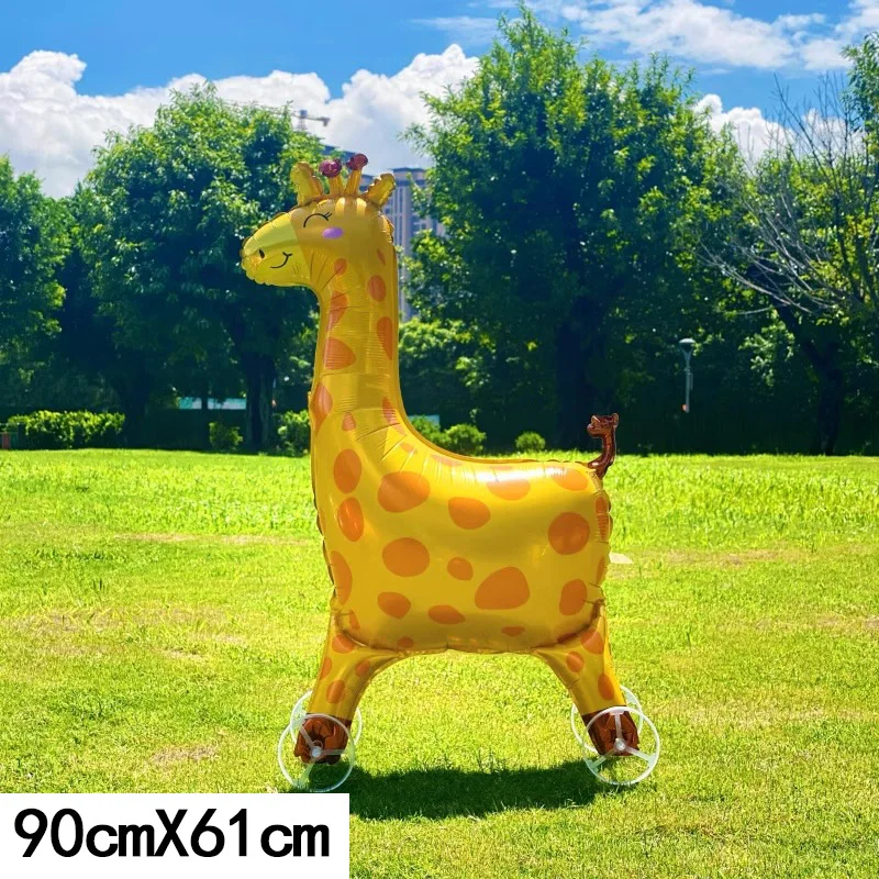 Animal-Themed Aluminum Balloons with Wheels - Kids Outdoor & Home Party Decor