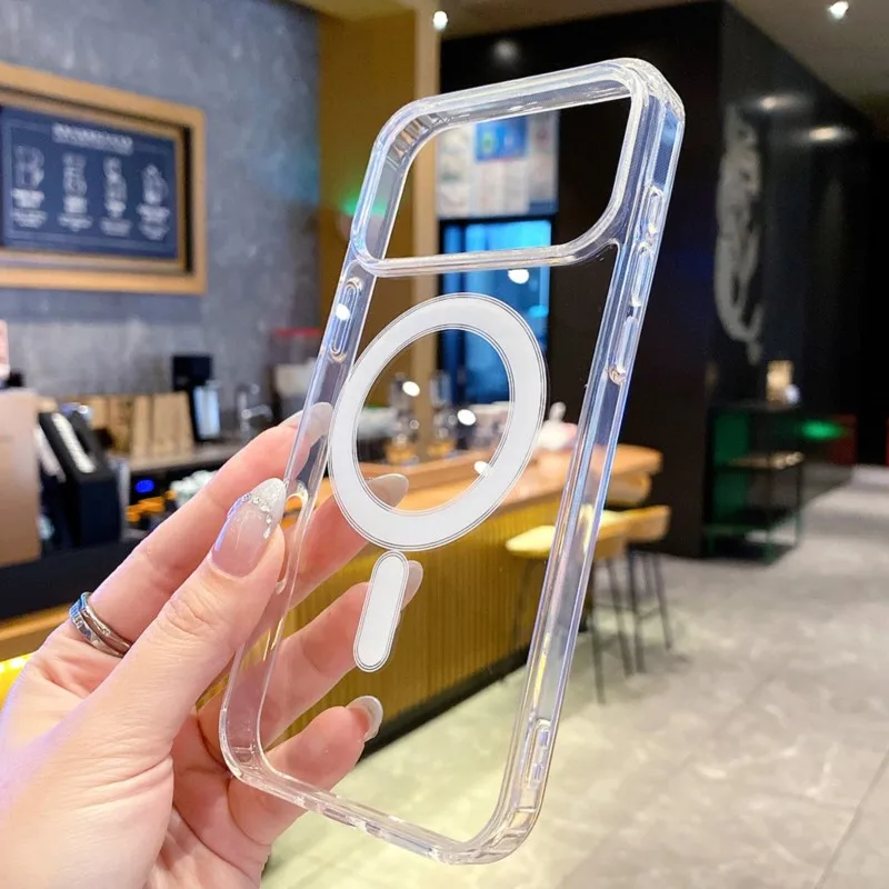 Original Clear For Magsafe Case For Apple iPhone 17 Air 16 16E 15 14 13 12 Mini 11 Pro Max Plus Magnetic Wireless Charging Cover 2