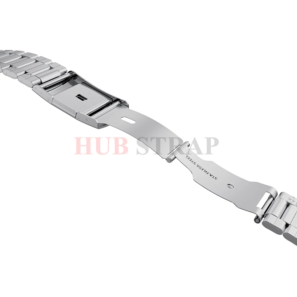 High-Quality Solid Stainless Steel Curved End Watch Strap with Tool