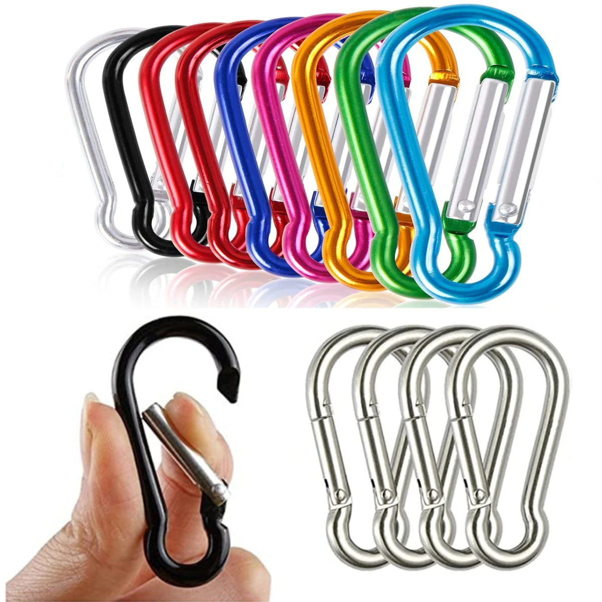 Alluminum Alloy Snap Hook Clip Keychains Alluminum Alloy Carabiner