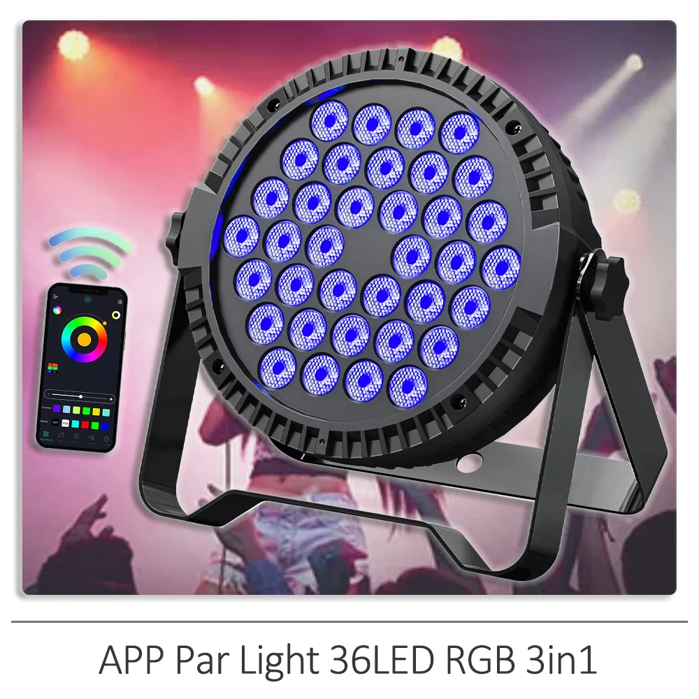 

Сценический светильник RGB 3 в 1 с Wi-Fi, 36 светодиодов