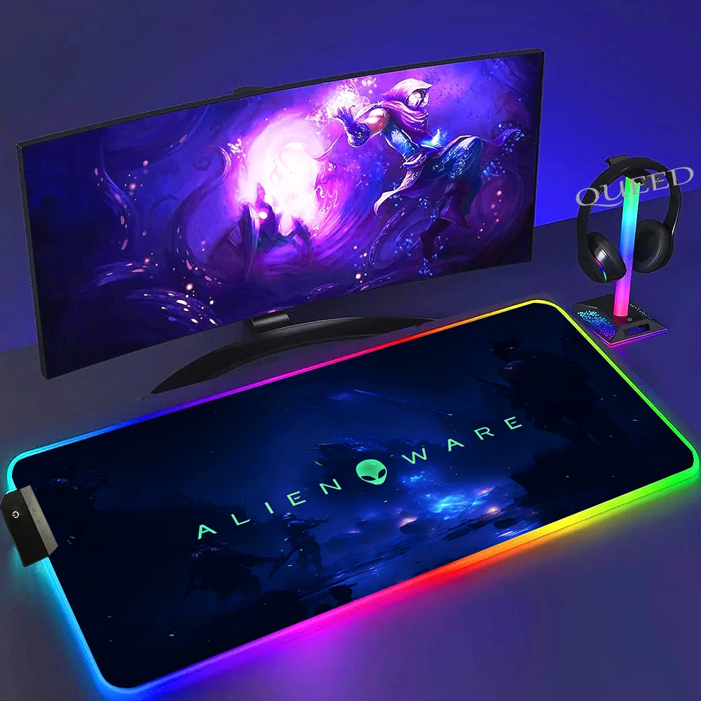 Luminescence RGB Black Large Gaming Mouse Pad - Colorful Desk Mat