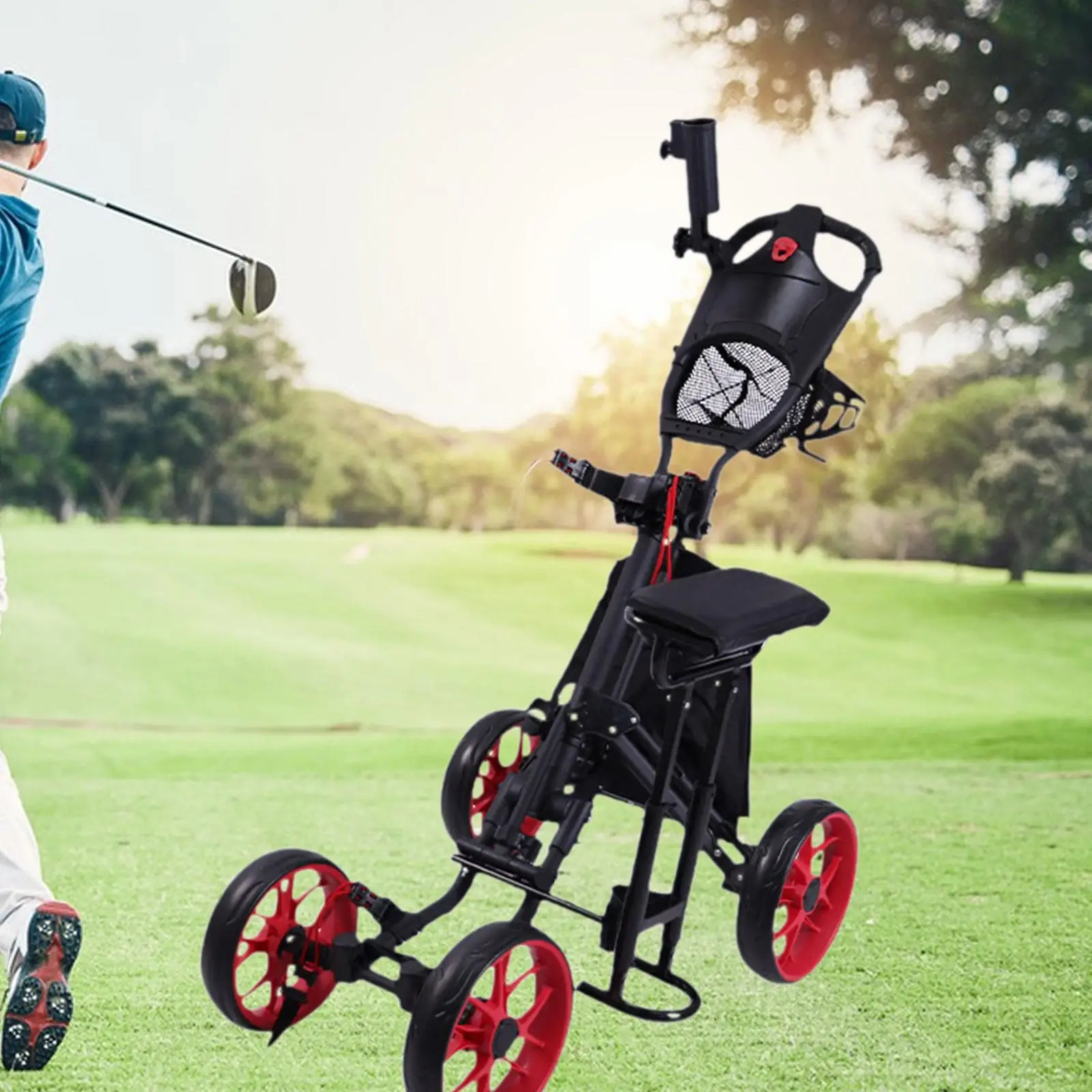 골프 카트 시트 액세서리 가벼운 골프백 스탠드 부착용 탈부착 가능한 쿠션형 알루미늄 합금