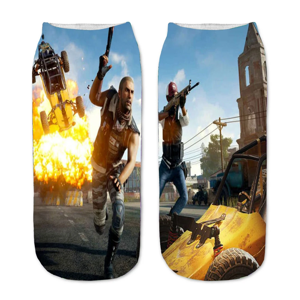 

Socks Anime Game PUBG 3D Printed Cartoon Straight Socks Men Women Short Sock teenager Kawaii Party Ankle Cute Sock