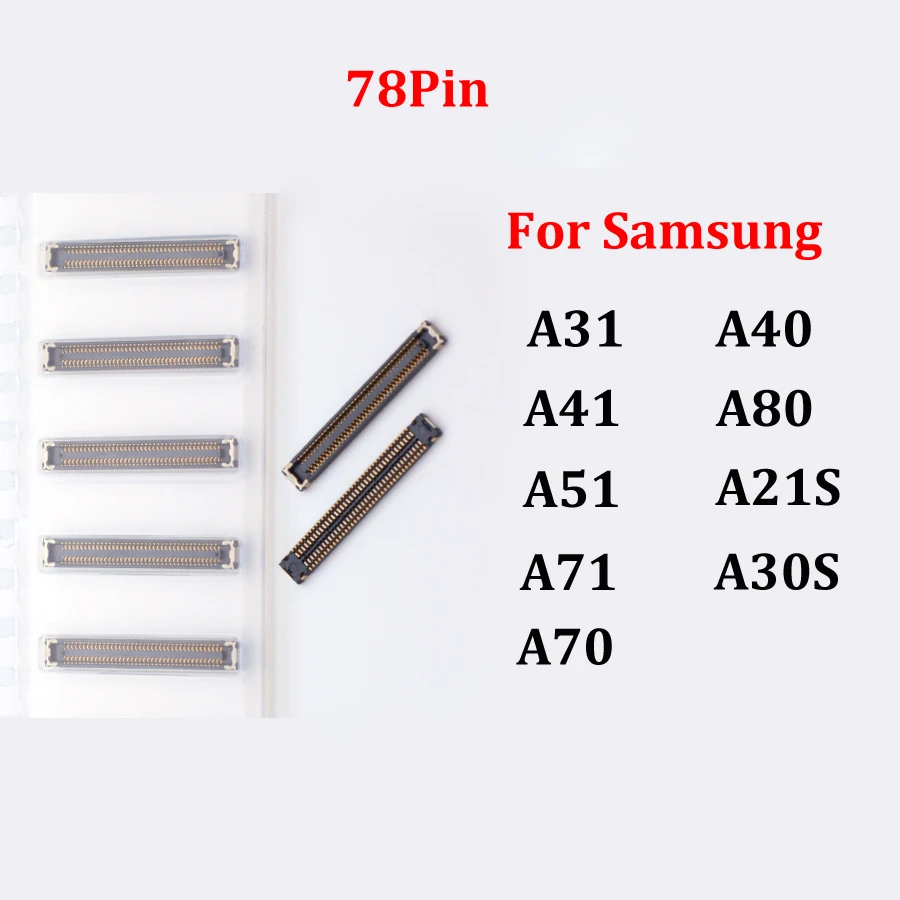 삼성 갤럭시 A70 A40 A80 A31 A41 A51 A71 A21S A30S용 LCD 디스플레이 스크린 플렉스 FPC 커넥터 포트 온보드 10-100개