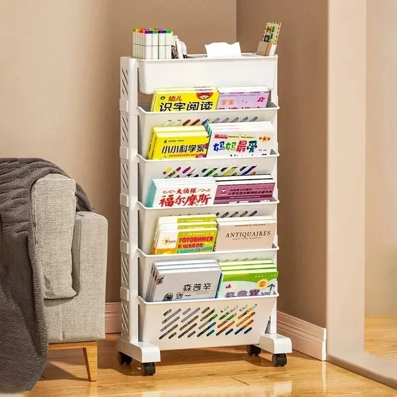 Storage Rack Bookshelf Table Multi-Layer Children's Room Organizer Space-Saving Design