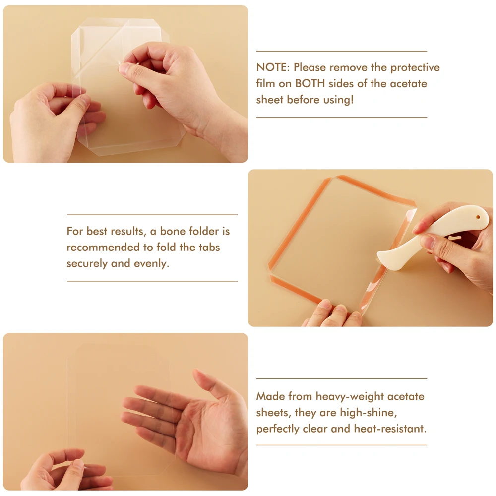 Shaker Domes Set Acetate Sheets 10pcs/pack Clear Flat Shaker Covers for DIY Shaker Cards Making