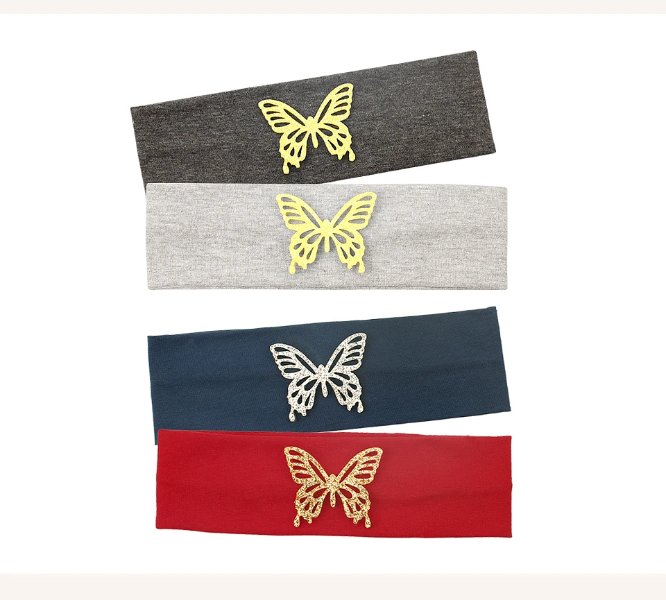 Baby Mädchen Schmetterling Baumwolle Stirnbänder Casual Mode Weiche Elastische Headwear Mädchen Kinder Childs Haar Zubehör Kleinkind Haar Bands – Detail 7