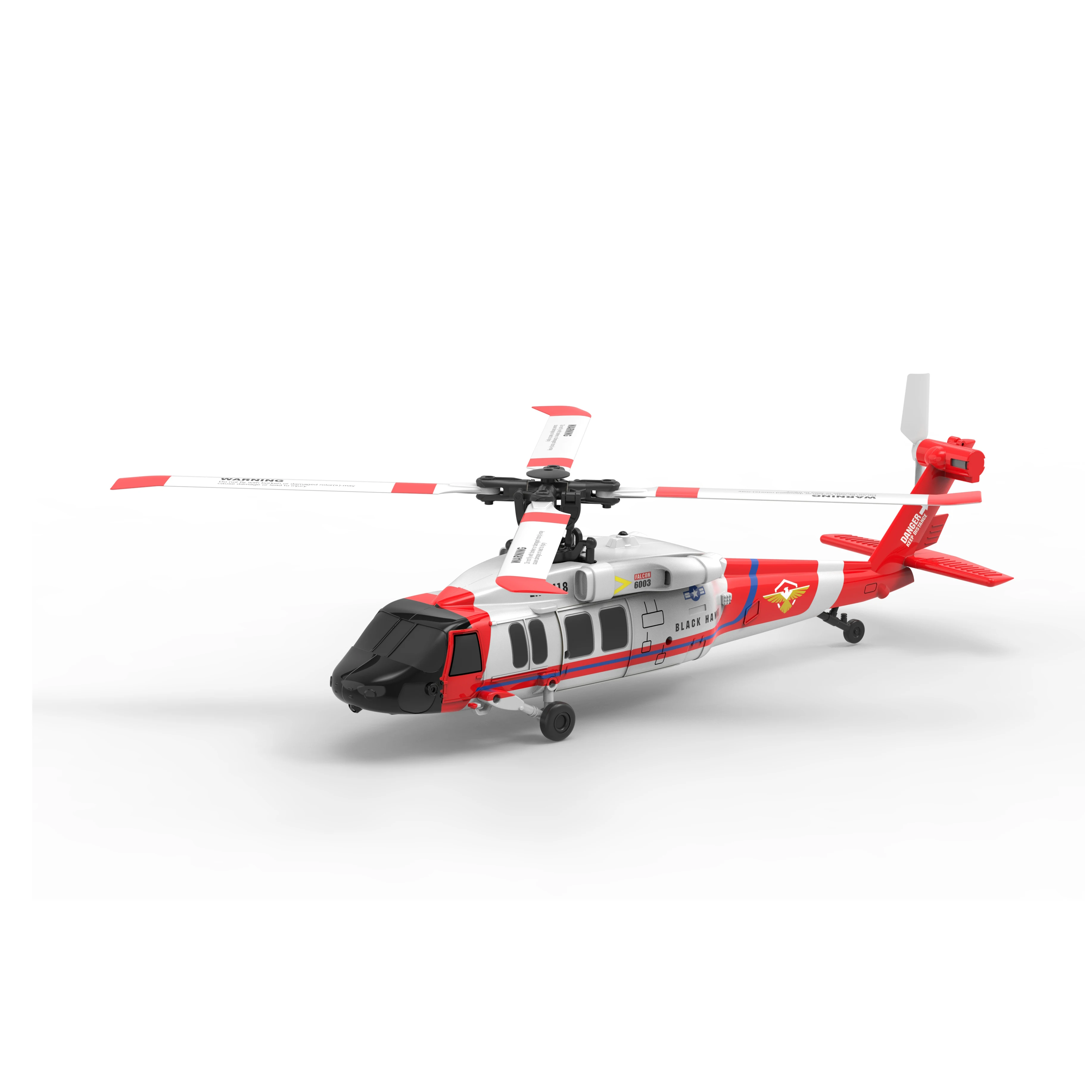 Avion RC télécommandé 2.4GHz chasseur militaire rouge posé sur l'herbe
