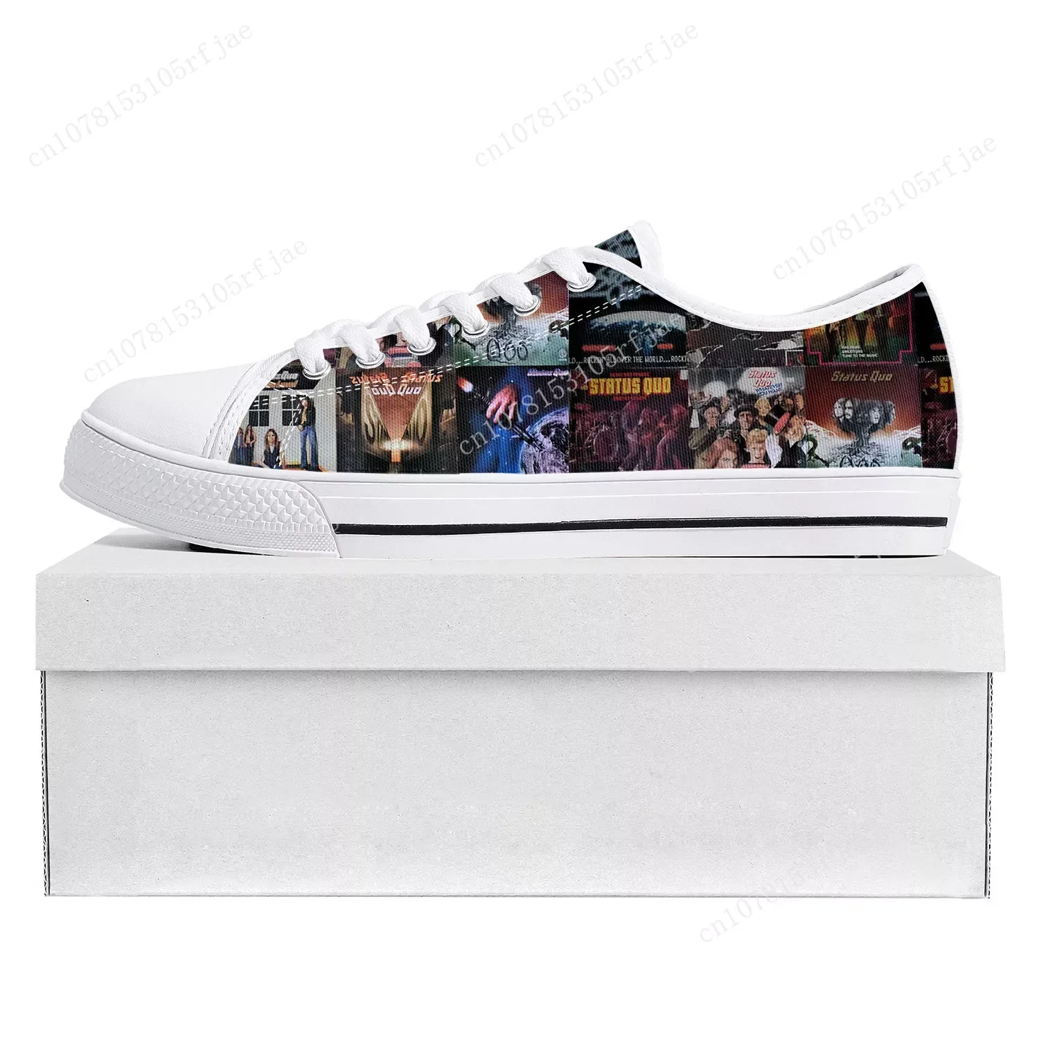 Status Quo Rock Band Fashion Low Top High Quality Sneakers Mens Womens Teenager Canvas Sneaker Casual Couple Shoes Custom Shoe