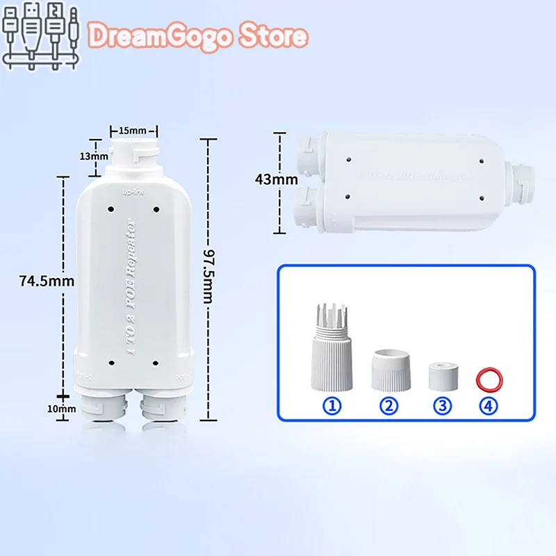 Waterproof POE 2 Port Repeater IP66 100Mbps 1 To 2 PoE Extender With IEEE802.3af/at 48V Outdoor For POE Switch Camera