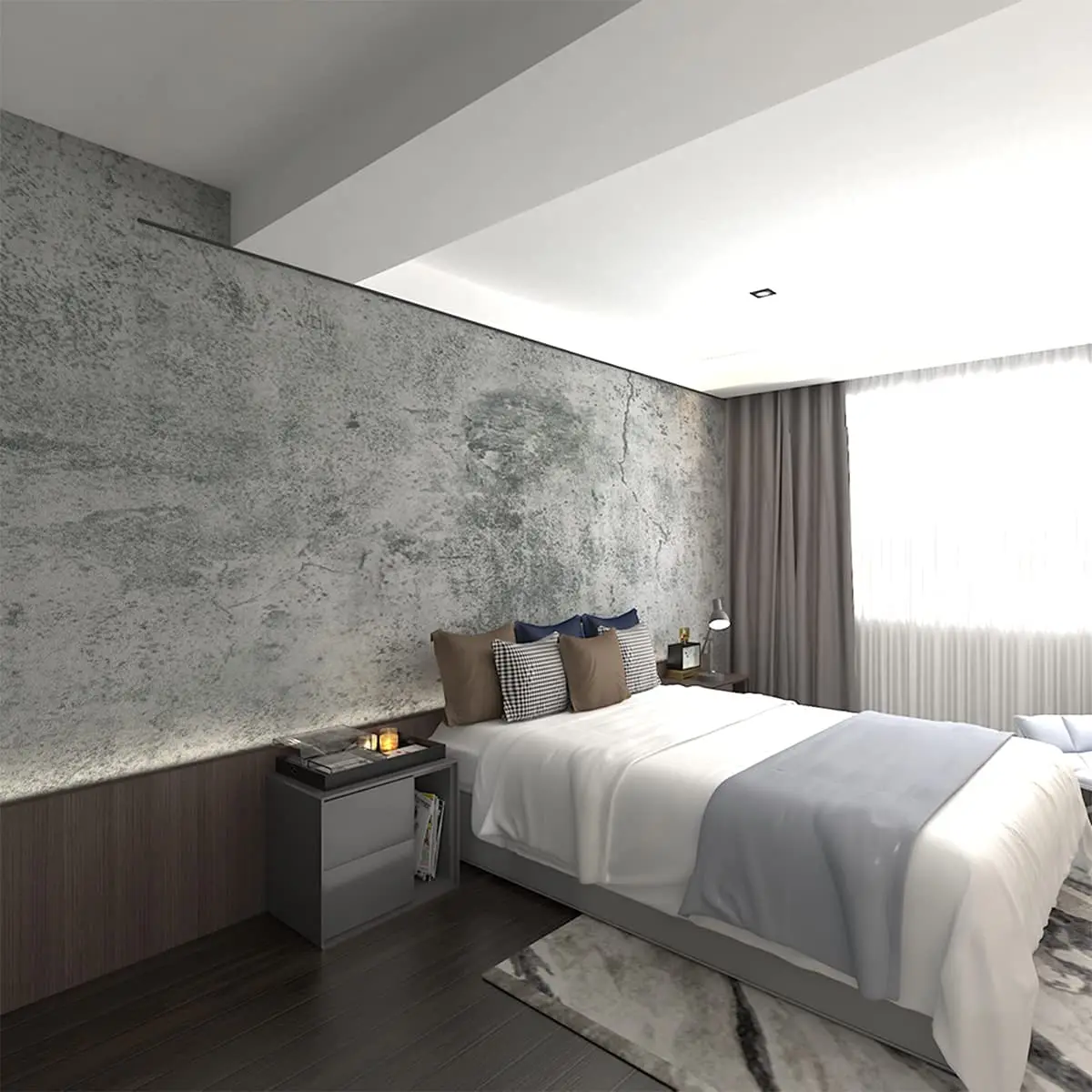 1PC 55CM  Wide Industrial Wind Self-adhesive Wallpaper Cement Gray Sticker Waterproof Retro Old Mottled Dark Gray Wallpaper 5