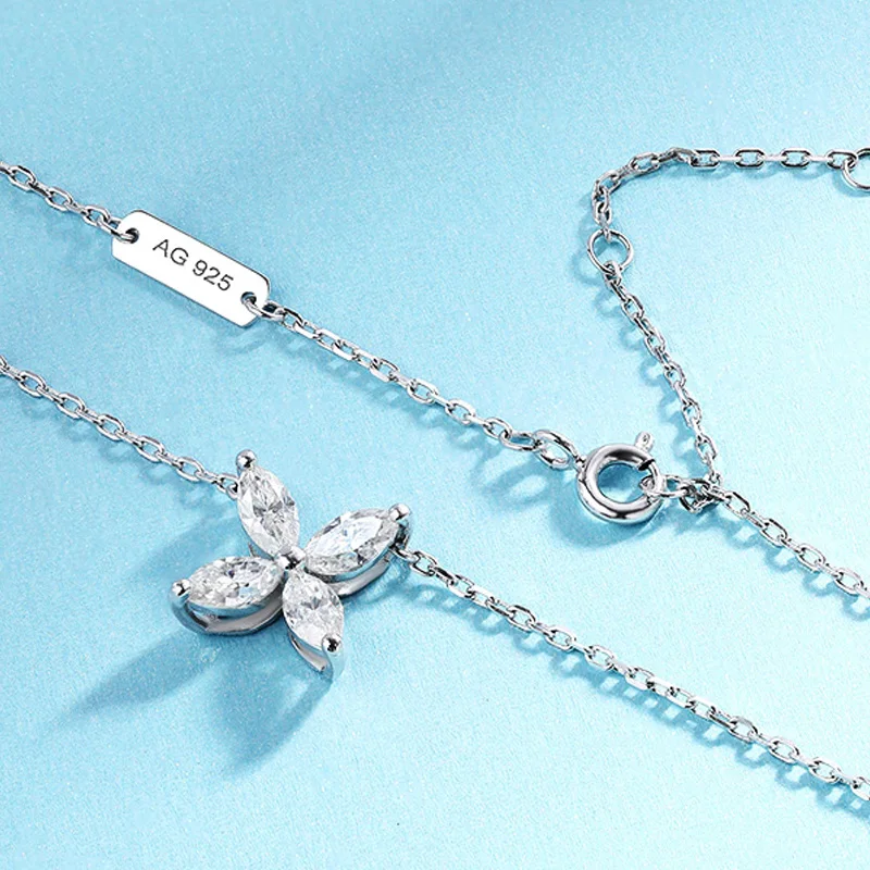 Collar De Moissanita Solitario De Corte Redondo De 0,3 CT Para Mujer, Delicado Bisel De Oro De