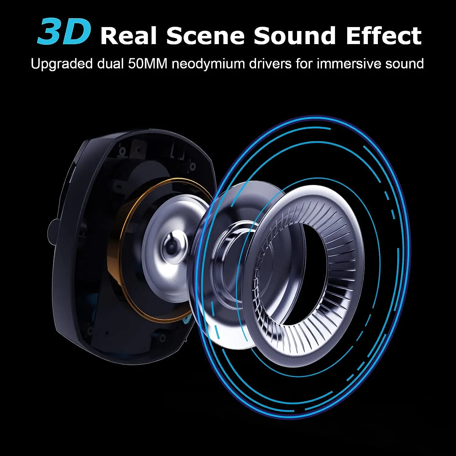Casque de jeu sans fil avec poignées, microphone amovible antibruit, prise filaire Bluetooth-USB-3.5mm 2.4G 3 modes pour multi-appareils 2