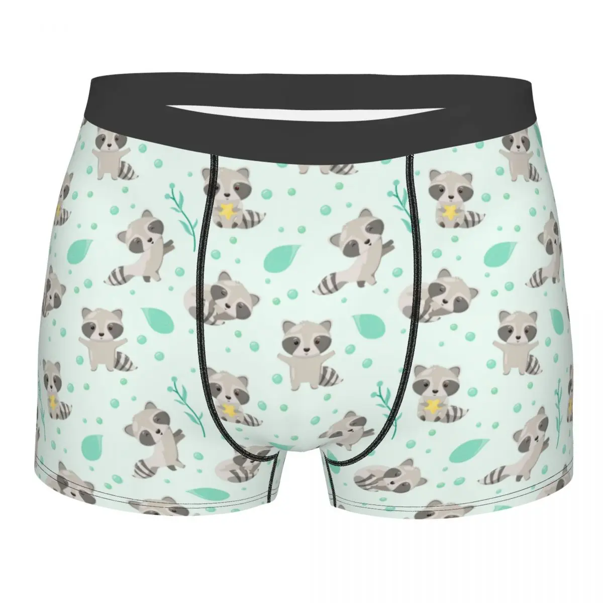 Men Boxer Shorts Panties Raccoon Funny Soft Underwear Cartoon Cute Animal Homme Funny Underpants Print Polyester Panties