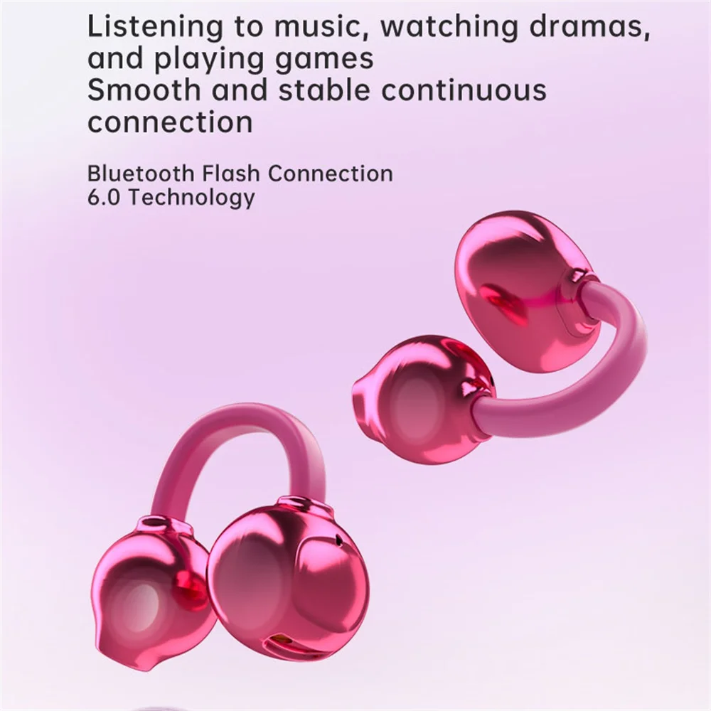 Elegant Wireless Bluetooth Ear Clip Earphones with HD Sound and Noise Reduction - Stylish Gift