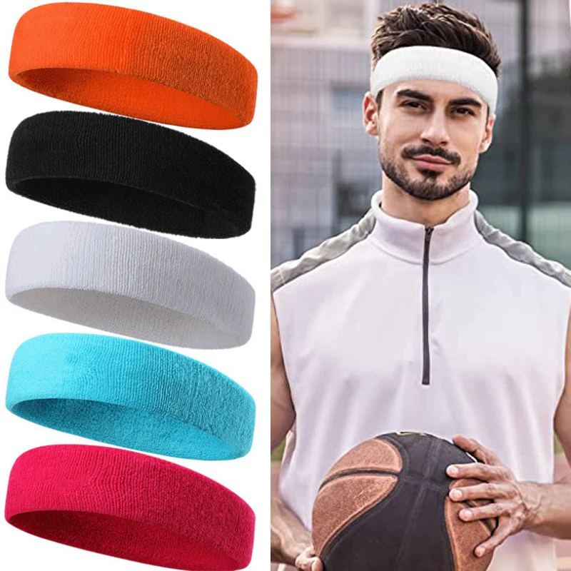 New Women Men Headband Sports Yoga Fitness Stretch Sweatband Hair Band Elasticity Towel Headband Headwear Absorb Sweat Head Band
