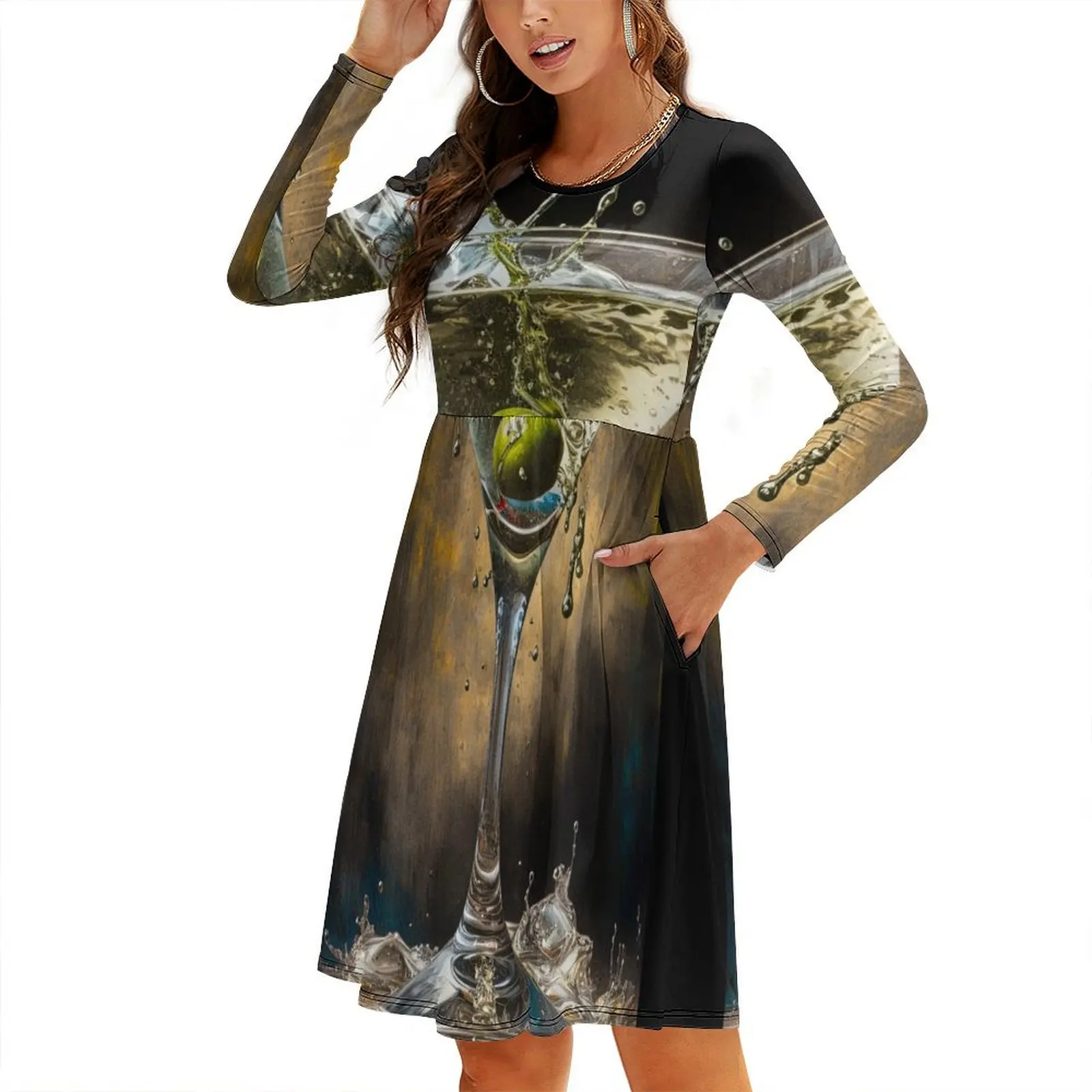 

Dirty Martini Round Neck Baggy Dress women's evening dresses women clothing 2024 new arrivals elegant dresses for women