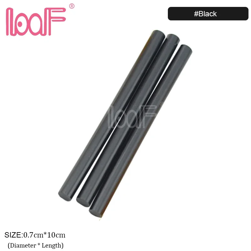 LOOF 120pcs (10 packs) 0.7cm hot melt Keratin Glue Sticks for pre-bonded hair extension Black Brown Blonde Transparent blonde