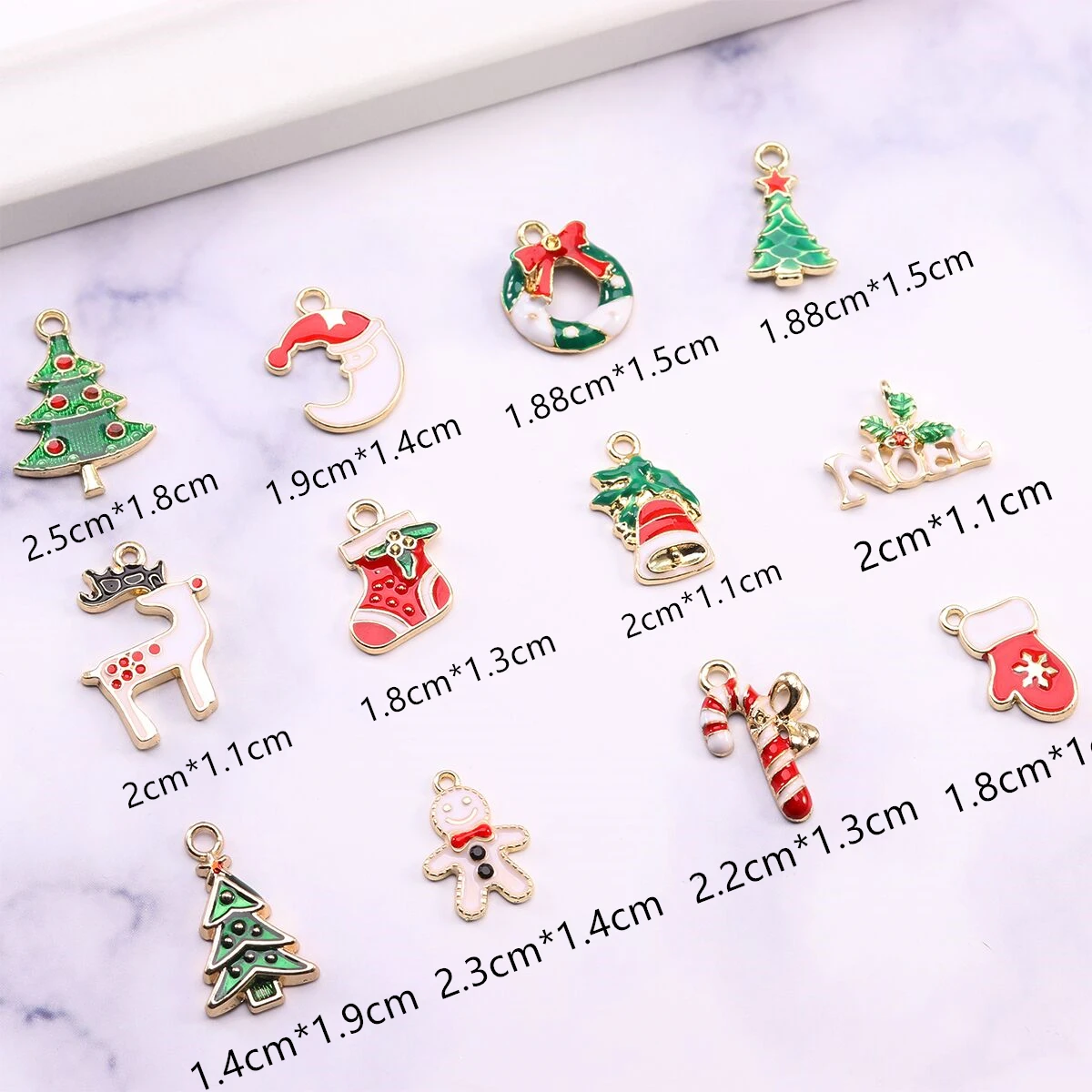 10 teile/los Weihnachten Charms Nette Schneemann Glocke Santa Emaille Charms Ohrringe Zubehör Handgemachte Ornament Charms für Schmuck Machen – Detail 1