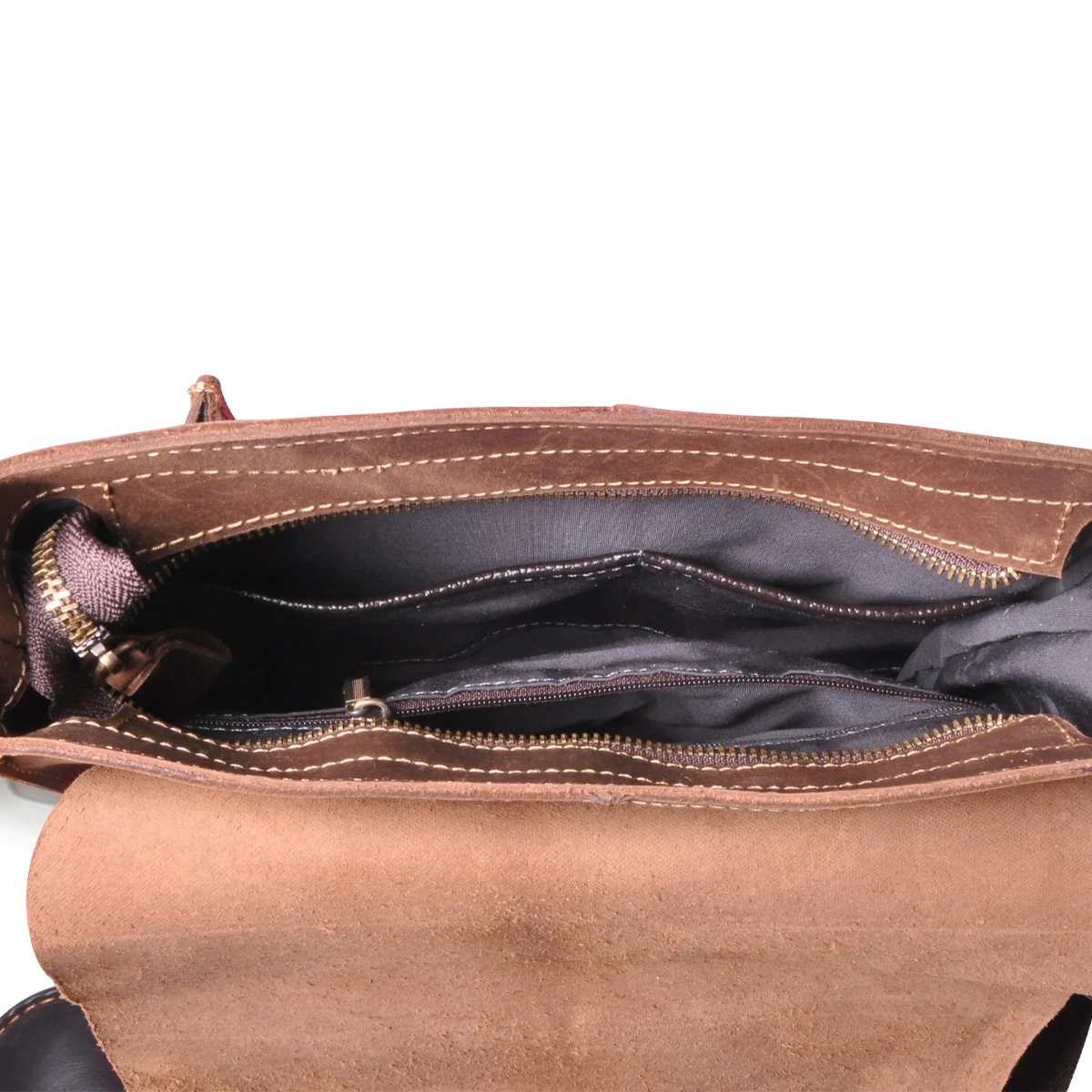 Quality Crazy Horse Leather One Shoulder Messenger bag Cowhide Cross-body Bag 12