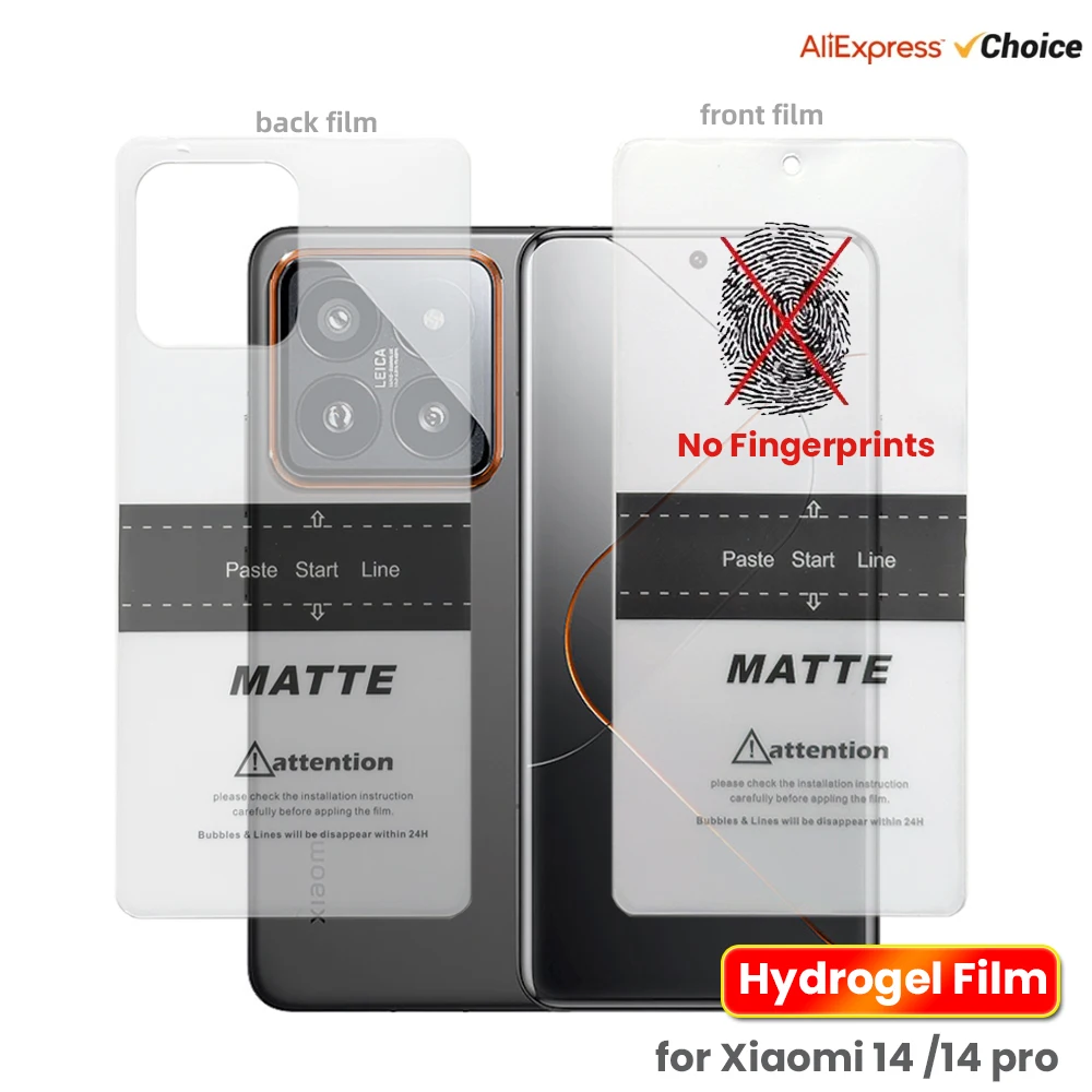 2pcs Hydrogel Film for Xiaomi 14 Pro 13 Ultra 13T 12 Lite 12T Matte Screen  Protector for Redmi Note 13 Pro+ Back Protective Film - AliExpress