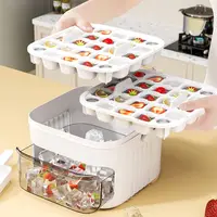 Réfrigérateur domestique à 50 cubes, stockage de glace, boîte à glace, machine à glaçons avec capuchon de presse facile, machine à glaçons Double couche 1
