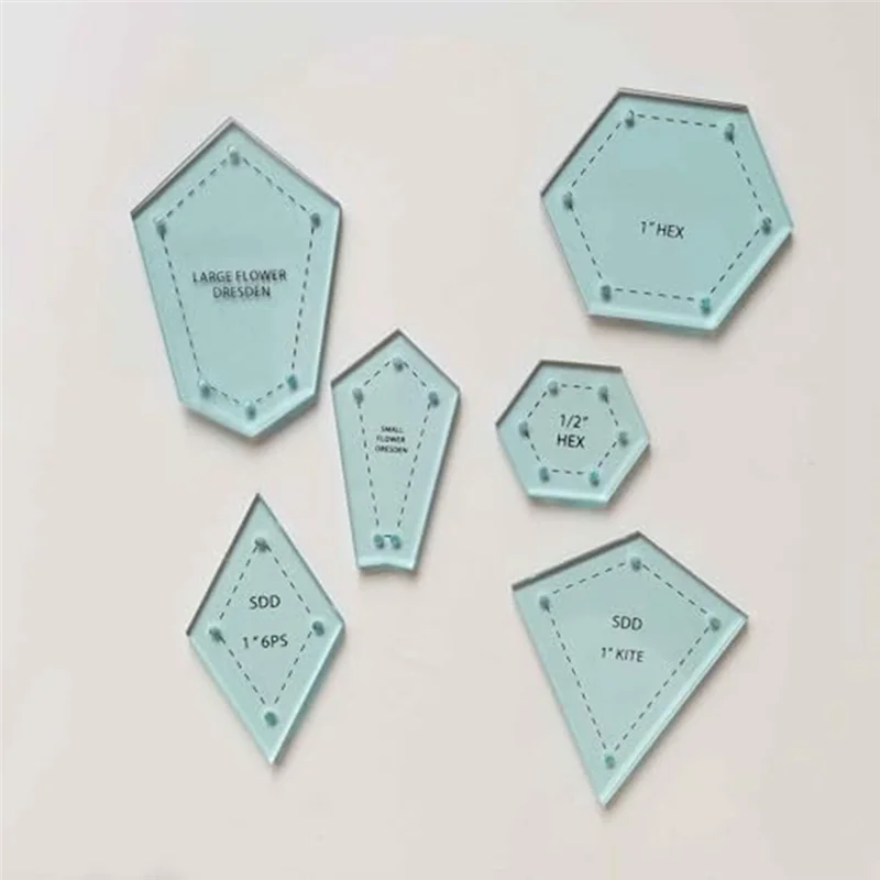 ABKJ-300 Pezzi Forme di Patchwork di Carta Modello di Trapunta Acrilica Set di Quilting Patchwork Patchwork Kit di Set di Cucito Artigianale - immagine 3