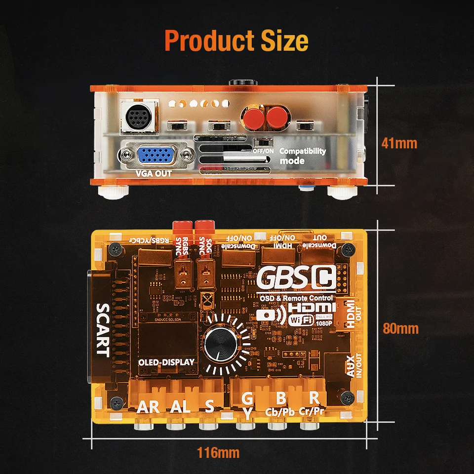 TicKnot GBS Control GBSC MINI Video Converter RGBS Scart /YPbPr to