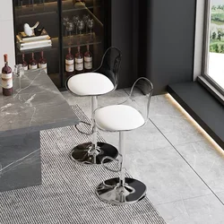 Transparent NordicI Modern Bar Stool Reception Designer Vanity Bar Stool Kitchen Living Room Silla Terciopelo Home Furniture