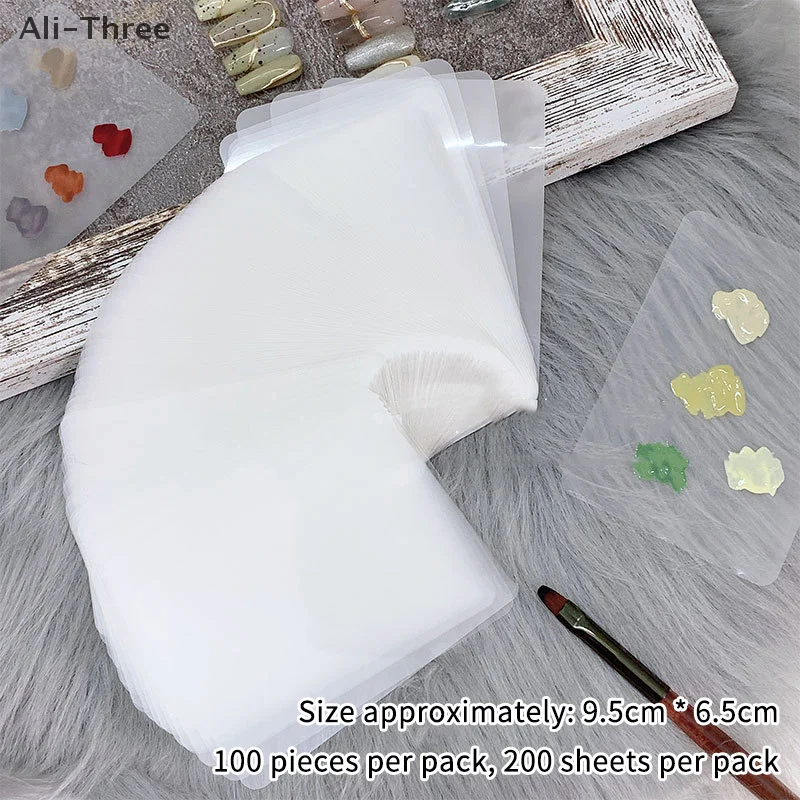 200개 네일 젤 팔레트 아트 페인팅 도구 재사용 가능 방수 양면 사용 가능 네일 폴리시 컬러 팔레트