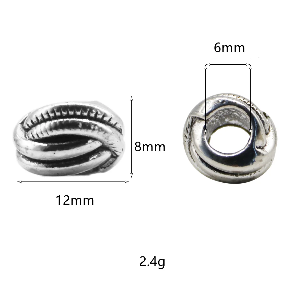 10 pz/set capelli treccia barba Dreadlocks perline perline tubo di metallo distanziatore perline coltello perline ciondolo per strumenti di Styling Braider fai da te nuovo  66