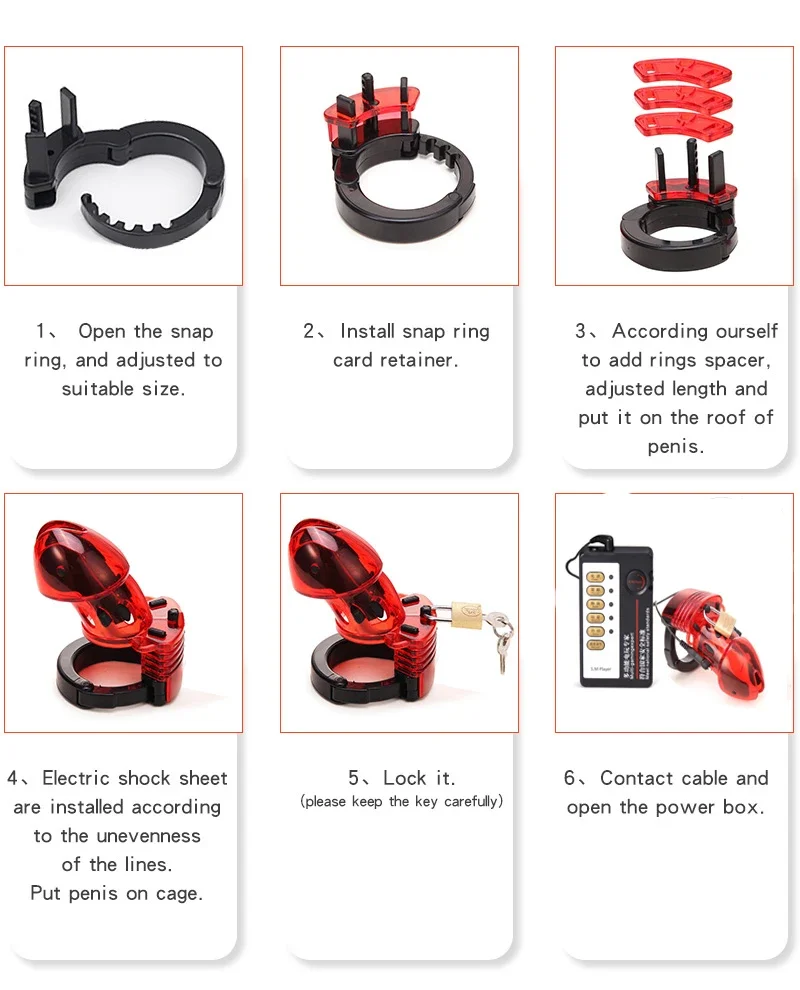 Electro Shock Penis Chastity Cage Cock Ring Belt Lock Electric Shock Male Chastity Devices Sex Toy Urethral Lock