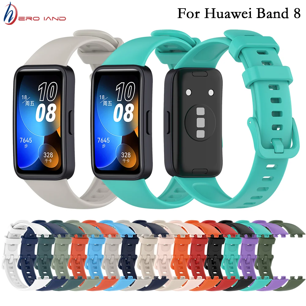 

Heroland Silicone Watchband For Huawei Band 8 Replacement Strap Bracelet Protective Case For Huawei Band8 Wristband Accessories