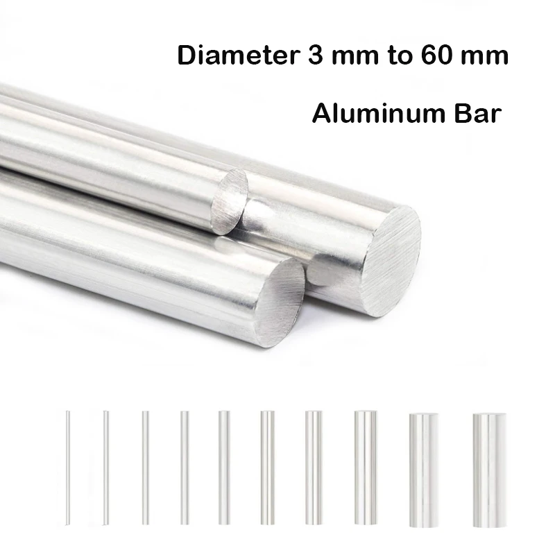 

Aluminum Bar Linear Rail Ground Shaft Rod Rounds Bars 200/250/300/450 mm Length Diameter 3 mm to 60 mm