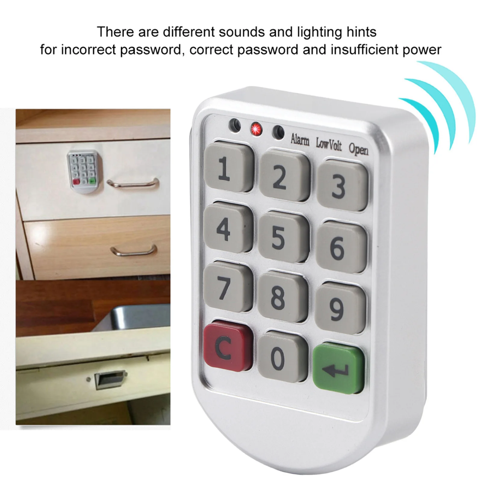Smart Lock Electronic Lock Password Lock ABS Plastic Panel Digital Electronic Intelligent Password Keypad Number Cabinet Door Lock Digital Cabinet Door Lock