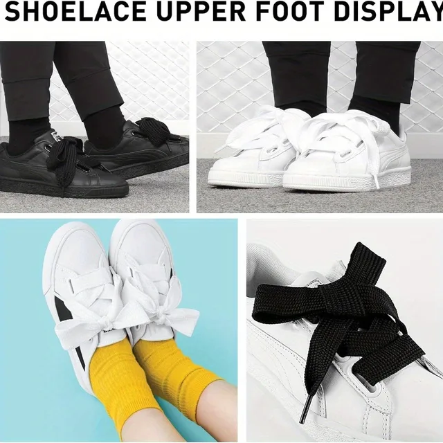 1 Pair 20mm Widen Flat Colored Polyester Cotton Shoelaces for Soft ShoeLaces Canvas Shoes for Sports Shoes Lace Shoe Accessories 5