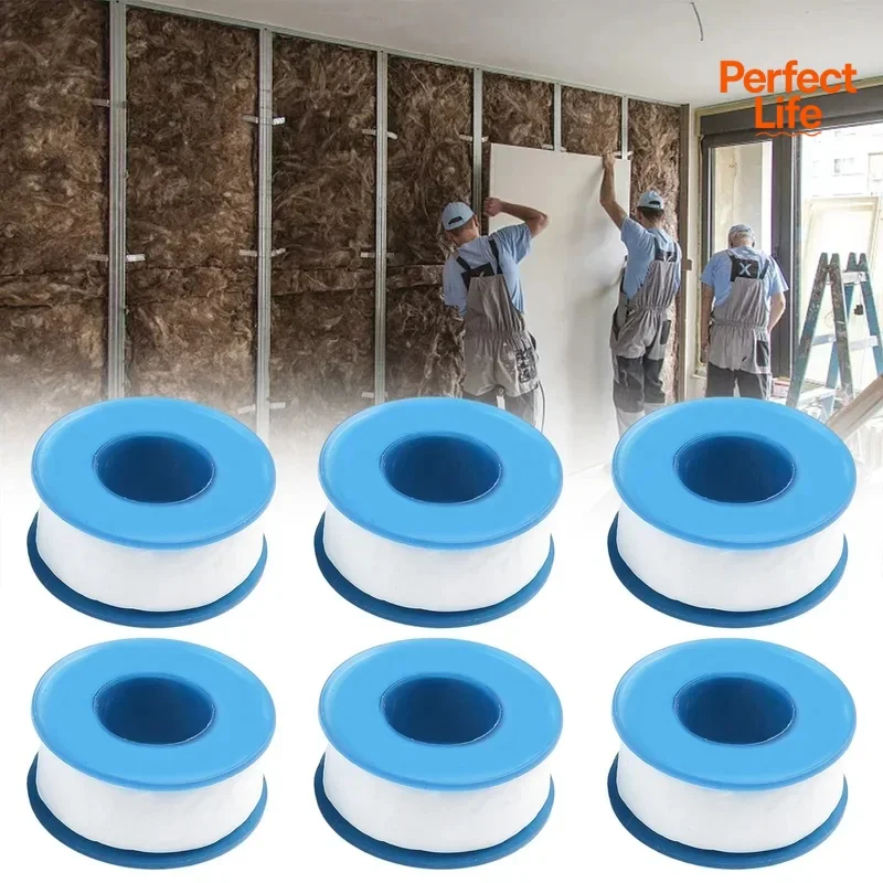 PTFE Plumbing Thread Seal Tape 6Pcs Oil-Free Leakproof Sewer Plug Water Pipe Faucet Repair Tool Adhesives Sealants