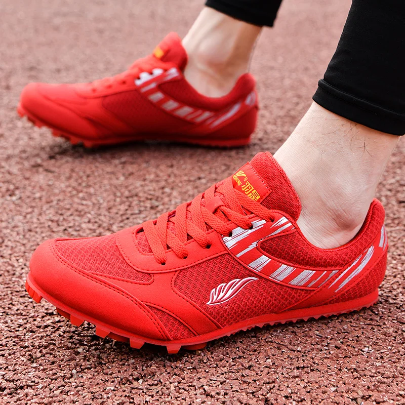 Running Spikes Track Spike Running Couples Track and Field Light Weight Soft Students Training High Jump Athletic Racing Match