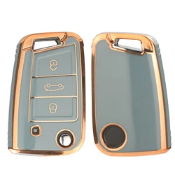 Premium TPU Car Flip Key Case (Grey)