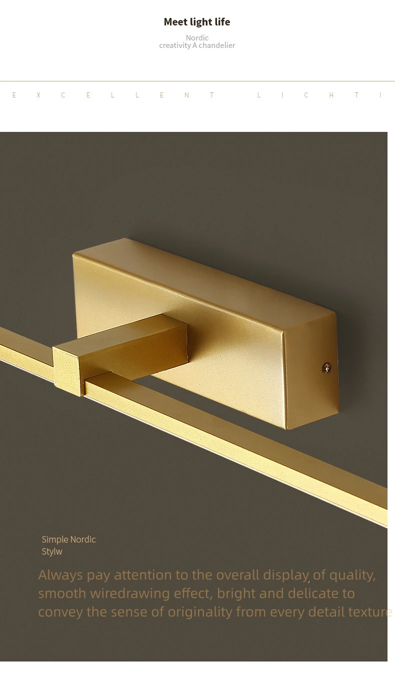 High Quality Popular 2023 LED Mirror Front Bathroom Cabinet Toilet Vanity Dresser Wall Lamp Simple Commercial Household Lighting