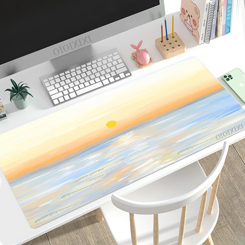 Mouse Pad Gamer Cute Aesthetic Kawaii Oil Painting XL HD Computer Large Mousepad XXL keyboard pad Office Accessories Mice Pad