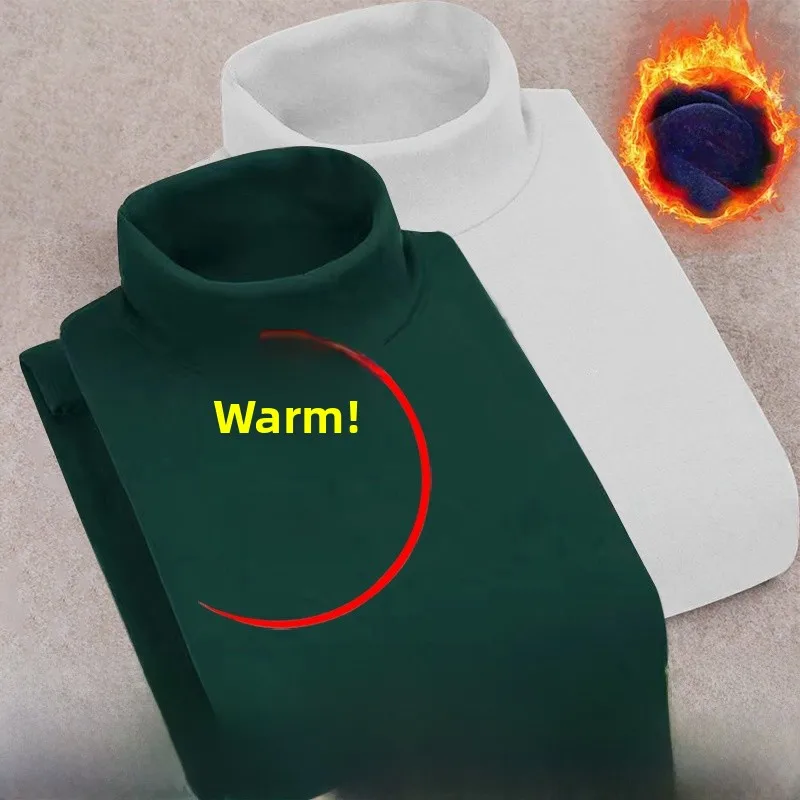 Half turtleneck [solid color] dark green + white