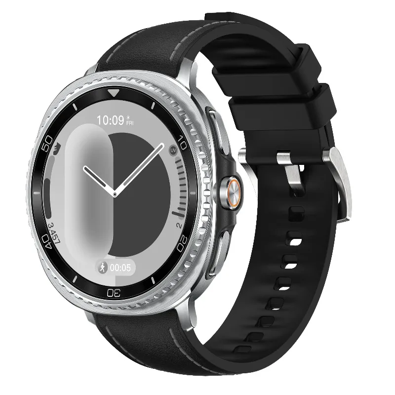 Premium Silicone and Leather Strap - Soft, Comfortable Wristband for Smartwatches
