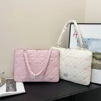 5inch Cartoon Plush Bow Pink Laptop Sleeve Case Bag For ipad Laptop Bag Cover Notebook Tablet Pouch Handbag - Image 2