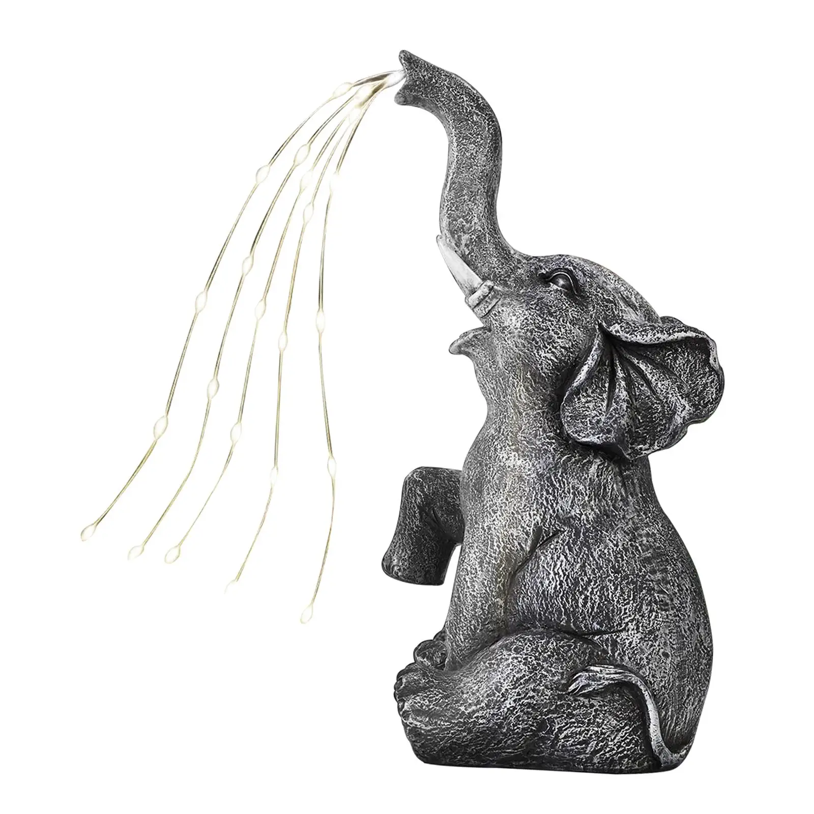 Elephant Statue with Solar Light Garden Decor Elephant Figurine for Patio Elephant Statue with Solar Light Garden Decor Elephant Figurine for Patio