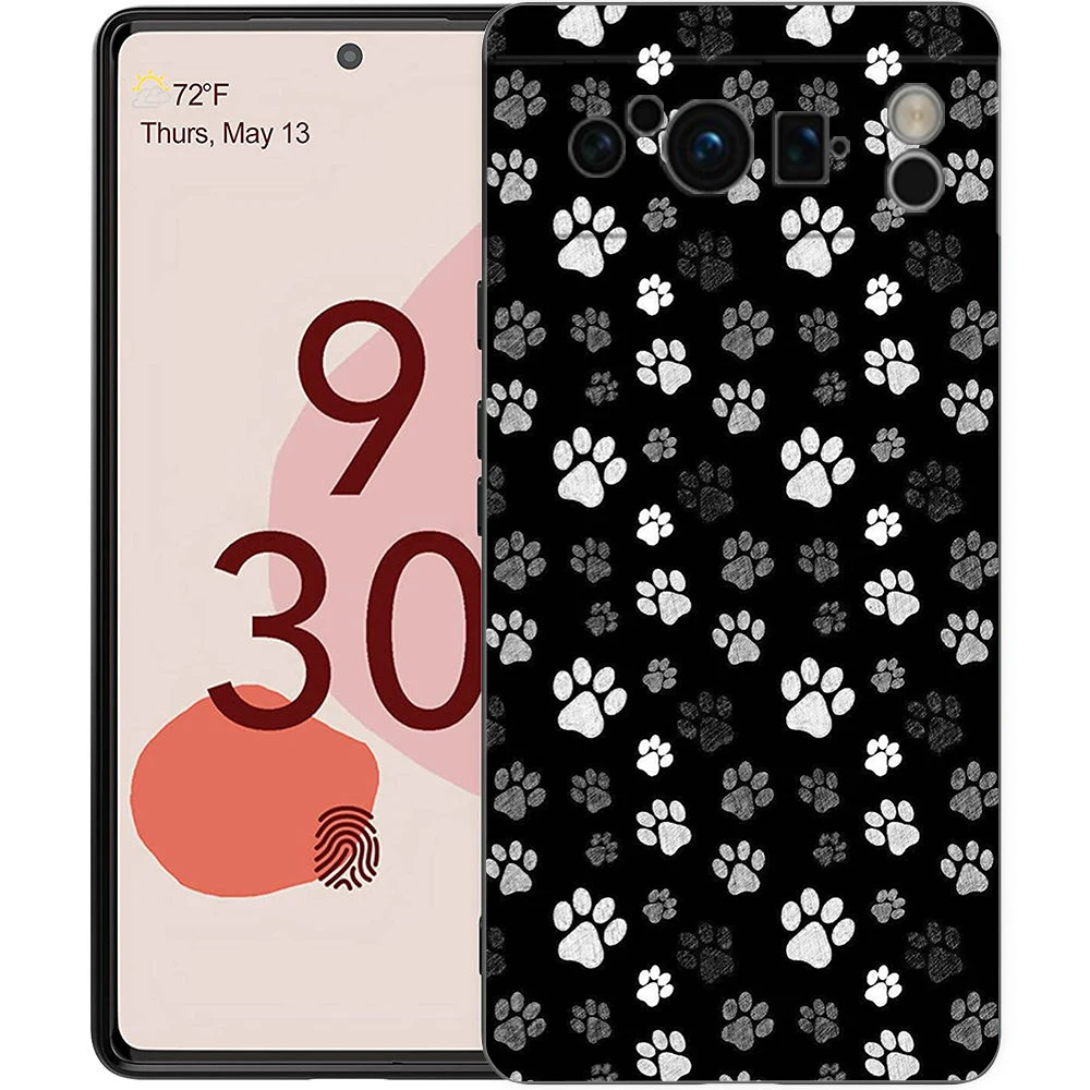 Dog Paw Design Soft Black TPU Phone Case