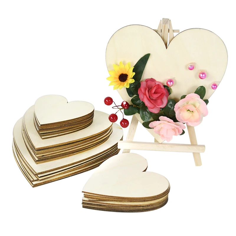 AWIZOM 12 Cuori In Legno Da 40,6 Cm Per Artigianato - Sagome Non Finite Per Decorazioni Fai Da Te - 2