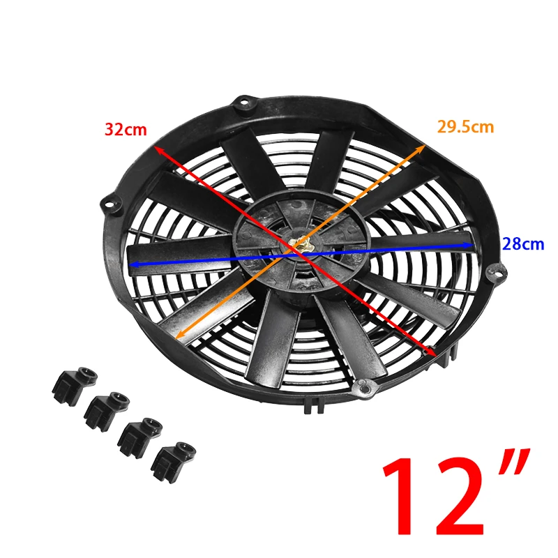 Radiador de ventilador de refrigeración, 10 aspas de ventilador, radiador  eléctrico de 10 pulgadas, 2100 RPM, ventilador de volumen de aire CC 24 V