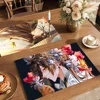 Genshin Impact Zhongli Kitchen Drainage Mat Retro Style Dish Drying Pads Absorbent Placemats Drainer Tableware Mats Accessories 6